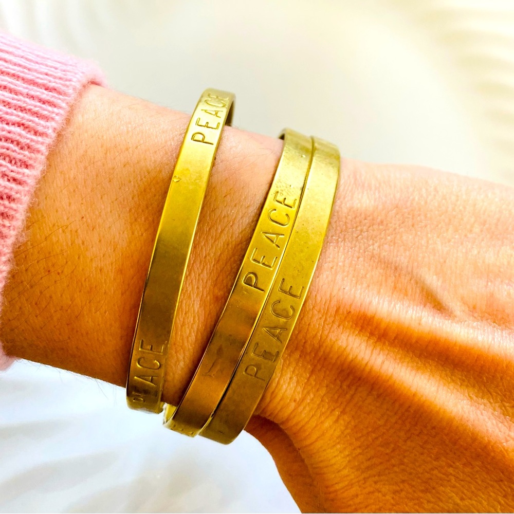 Brass Peace Bangle NWT